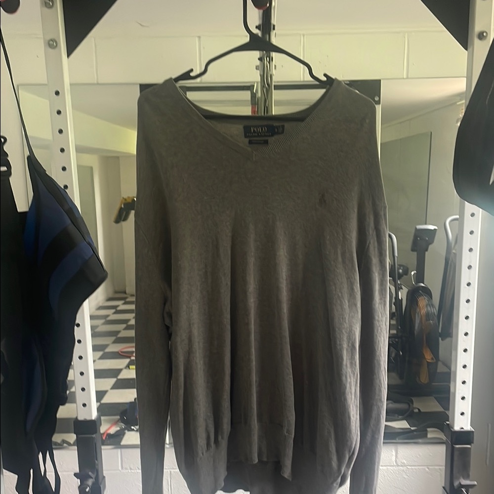 Polo by Ralph Lauren Men's Gray V Neck Sweater